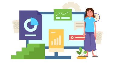 Şirin bir kız işinin şemasını açıklar.