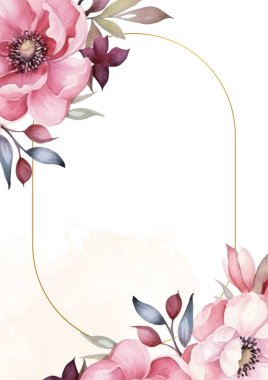 Beyaz ve pembe modern çelenk arka plan davetiye çerçevesi çiçek ve flora ile