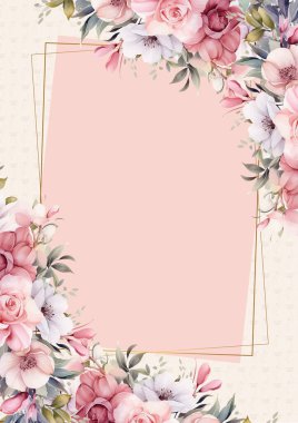 Beyaz bej ve pembe modern moda vektör tasarımı çerçevesi. Arkaplan sonbahar boho şablonu