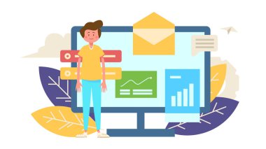 İş dosyasının önünde duran bir adam bilgisayarda diyagram raporu hazırlıyor.