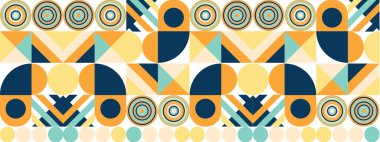 Basit şekilli renkli soyut geometrik mozaik pankart tasarımı