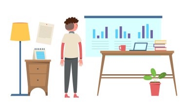 İş raporu diyagramına bakan bir işadamı