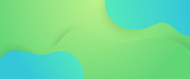 Dalga ve sıvı şekilli yeşil, soyut pankart