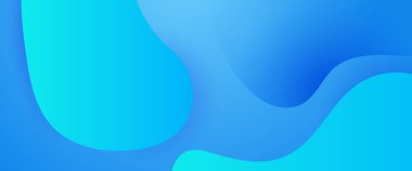 Mavi vektör dalgalı ve sıvı basit pankart modern tasarım