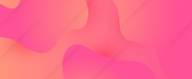 Pembe ve şeftali rengi vektör. Dalgalar ve sıvıyla basit minimalist tarz pankart tasarımı.