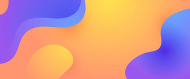 Turuncu ve mor menekşe vektör modern soyut sancak dalga ve sıvı elementler vektör illüstrasyonlu