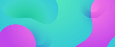 Yeşil ve mor menekşe vektör modern soyut sancak dalga ve sıvı elementler vektör illüstrasyonu