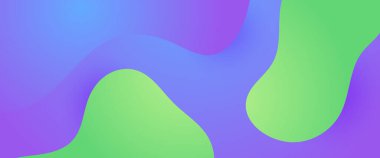 Mor menekşe ve yeşil vektör soyut, dalga ve sıvı şekilli basit pankart