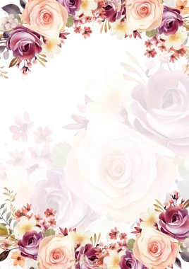 Sarı beyaz ve kırmızı vektör gerçekçi altın renkli çiçek ve flora davetiyesi