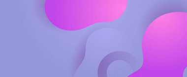 Mor menekşe, dalga ve sıvı şekilli basit soyut pankart.