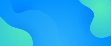 Yeşil ve mavi minimalist şekilli basit bayrak