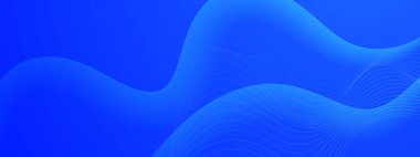 Mavi soyut arkaplan ve parlak geometrik çizgiler. Modern parlak mavi köşegen yuvarlak çizgiler. Gelecekçi teknoloji konsepti. Poster, afiş, broşür, şirket, web sitesi