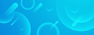 Basit geometrik şekillere sahip mavi vektör soyut afişi