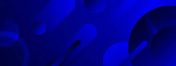 Синий Векторный Градиентный Абстрактный Баннер Элементами Форм — стоковый вектор