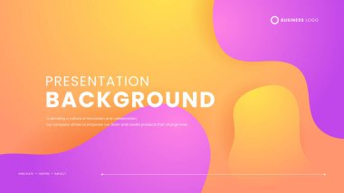 Portakal sarısı, mor menekşe dalgaları ve sıvı içeren basit vektör arkaplanı