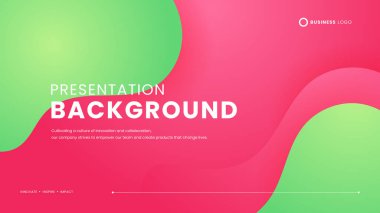 Pembe ve yeşil vektör soyut basit arkaplan dalga ve sıvı şekilli