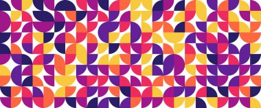 Basit şekilli renkli soyut geometrik mozaik pankart tasarımı