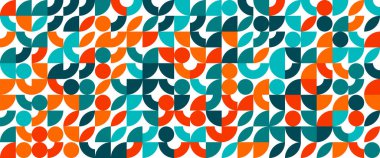 Mozaik geometrik tasarımlı renkli soyut pankartlar