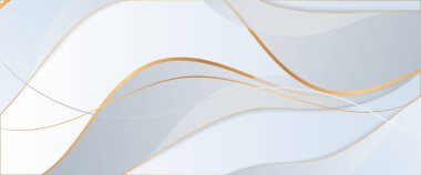 Basit geometrik şekillere sahip beyaz ve altın vektör soyut arkaplan Minimalist modern grafik tasarım element kesme biçimi konsepti afiş, el ilanı, kart veya broşür kapağı için