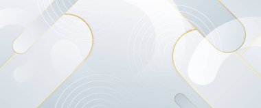 Soyut beyaz arka plan kağıt kesim biçimi altın çizgi lüks konsepti ile.