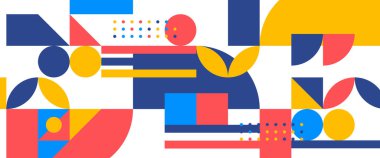 Duvar kağıdı, iş yeri, şirket, kurum, parti, şenlik, seminer ve görüşmeler için mozaik geometrik tasarımı olan renkli vektör soyut afişleri