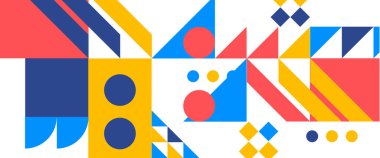 Yaratıcı soyut şekillere sahip renkli geometrik kusursuz desenli çizimler. Duvar kağıdı, iş, şirket, kurum, parti, festival, seminer ve konuşmalar için uygun