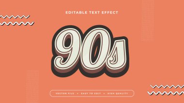 Renkli 90 'lar 3d düzenlenebilir metin efekti - yazı tipi biçimi