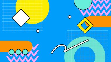 1970 'lerin hippi tarzında renkli vektör retro arka planı 90' ların modaya uygun modaya uygun arka plan tasarımı. Vektör illüstrasyonu