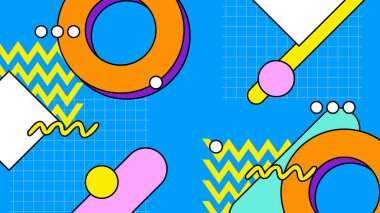 1970 'lerin hippi tarzında Retro modaya uygun arka plan tasarımı ile 80' lerin renkli vektör vintage arka planı. Vektör illüstrasyonu