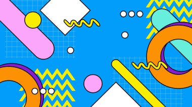 1970 'lerin hippi tarzında renkli renkli vektör düz nostaljik geçmişe dönük modaya uygun arka plan tasarımı. Vektör illüstrasyonu