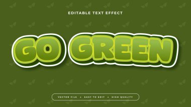 Beyaz ve yeşil yeşil 3d düzenlenebilir metin efekti - yazı tipi biçimi
