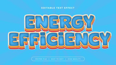 Mavi ve turuncu enerji verimliliği 3d düzenlenebilir metin etkisi - yazı tipi biçimi