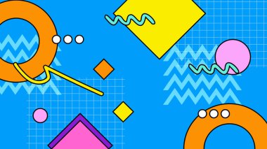 1970 'lerin hippi tarzında renkli vektör retro arka planı 90' ların modaya uygun modaya uygun arka plan tasarımı. Vektör illüstrasyonu