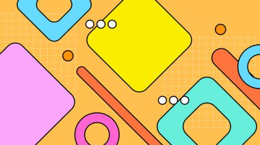 1970 'lerin hippi tarzında Retro modaya uygun arka plan tasarımlı renkli nostaljik vektör geçmişi. Vektör illüstrasyonu