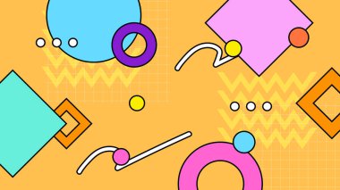 1970 'lerin hippi tarzında Retro modaya uygun arka plan tasarımlı renkli nostaljik vektör geçmişi. Vektör illüstrasyonu