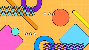 1970 'lerin hippi tarzında Retro modaya uygun arka plan tasarımlı renkli vektör antika arka planı. Vektör illüstrasyonu