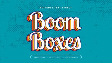 Yeşil turuncu ve beyaz boombox 3d düzenlenebilir metin efekti - yazı tipi biçimi