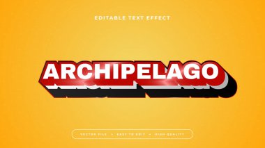 Sarı kırmızı ve beyaz arşiv 3d düzenlenebilir metin efekti - yazı tipi biçimi
