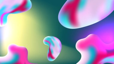 Bulanık sıvı sıvı aurora gradyan arkaplan ve modern soyut teknoloji fütüristik neon hologram renk kalıpları. Broşür, poster, afiş, el ilanı ve kart şablonları. Vektör illüstrasyonu.