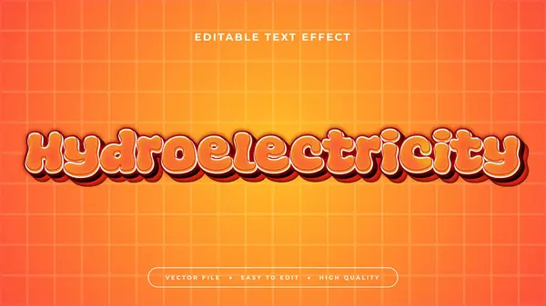 Stock vector Orange hydroelectricity 3d editable text effect - font style