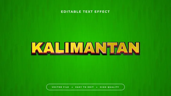 Green Yellow Kalimantan Editable Text Effect Font Style — Stock Vector