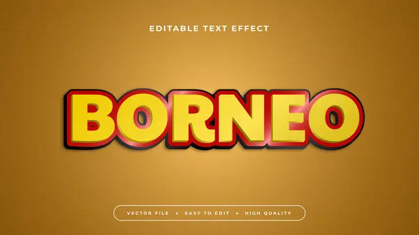 Yellow Red Borneo Editable Text Effect Font Style — Stock Vector