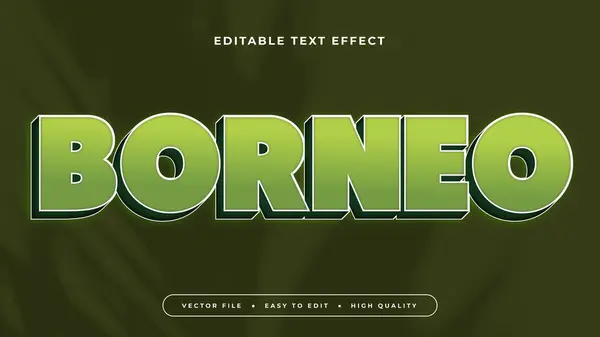 Brown Green Borneo Editable Text Effect Font Style — Stock Vector
