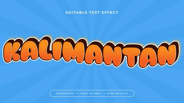 Blue Orange Kalimantan Editable Text Effect Font Style — Stock Vector