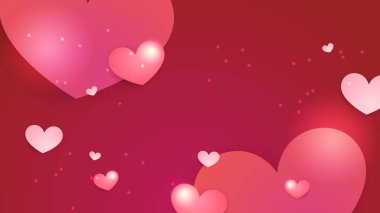 Kalplerin yaratıcı aşk kompozisyonu ile Sevgililer Günün kutlu olsun. Vektör illüstrasyonu Kırmızı ve pembe vektör dekoratif kalp arkaplan illüstrasyonu