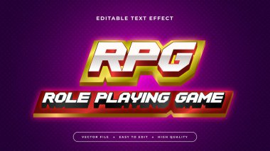 Renkli renkli RPG rol yapma oyunu 3d düzenlenebilir metin efekti - yazı tipi