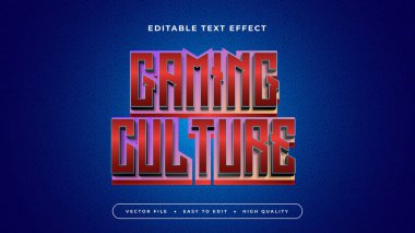 Mavi kırmızı ve mor menekşe oyun kültürü 3d düzenlenebilir metin efekti - yazı tipi