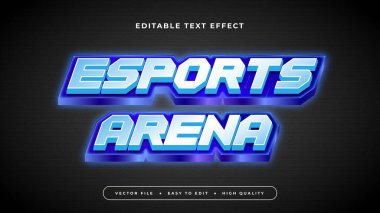 Siyah ve mavi esports arena 3d düzenlenebilir metin efekti - yazı tipi biçimi