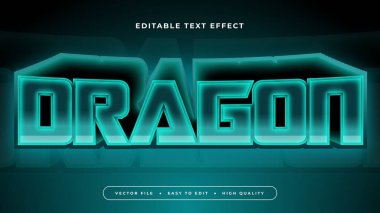 Yeşil ve siyah ejderha 3d düzenlenebilir metin efekti - yazı tipi