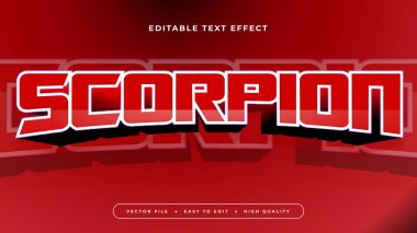 Red and white scorpion 3d editable text effect - font style clipart